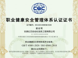 職業(yè)健康安全管理體系認證證書